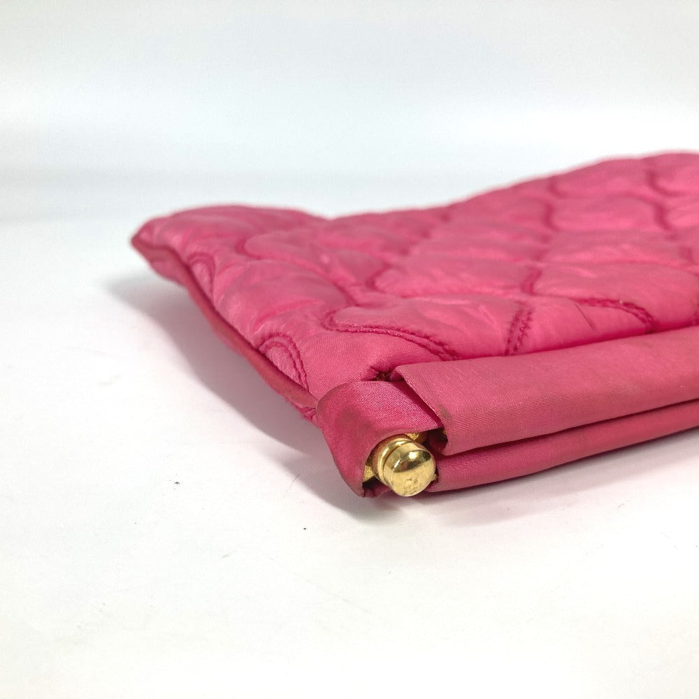 MIUMIU ロゴ キルティング ストラップ付 ポーチ セカンドバッグ クラッチバッグ ナイロン レディース ピンク - brandshop-reference