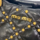 MIUMIU Quilted Studded Bag, 2-Way Shoulder Bag, Crossbody Bag, Handbag, Leather, Women's, Black