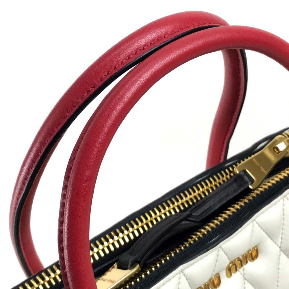 MIUMIU Biker Matelasse Handbag, Shoulder Bag, Crossbody Bag, Nappa Leather, Women's, White