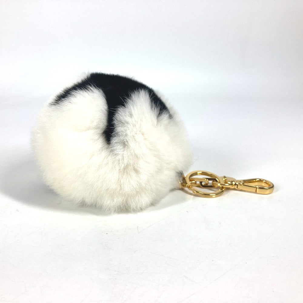 MIUMIU スター 星 ロゴ バッグチャーム キーホルダー ファー レディース ホワイト - brandshop-reference