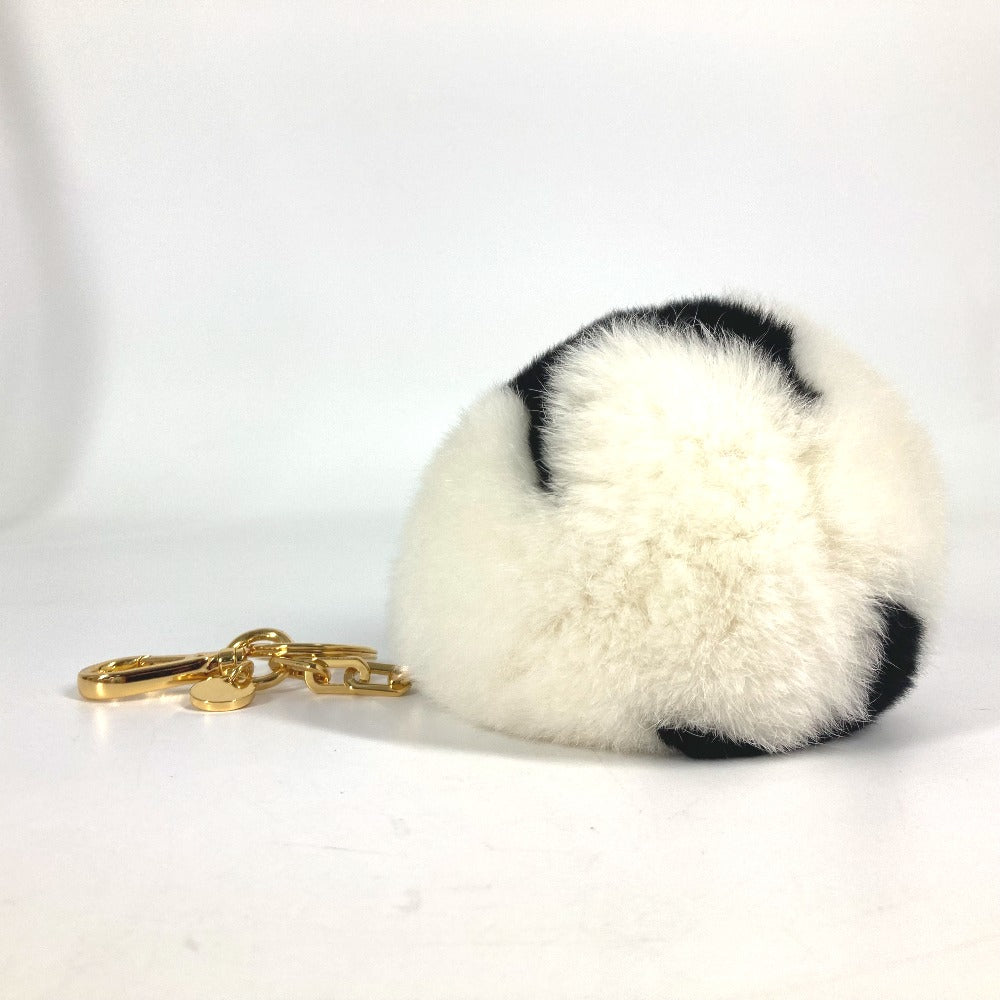 MIUMIU スター 星 ロゴ バッグチャーム キーホルダー ファー レディース ホワイト - brandshop-reference