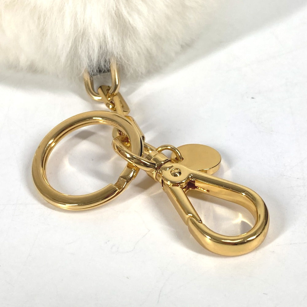 MIUMIU スター 星 ロゴ バッグチャーム キーホルダー ファー レディース ホワイト - brandshop-reference