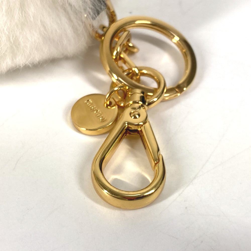 MIUMIU スター 星 ロゴ バッグチャーム キーホルダー ファー レディース ホワイト - brandshop-reference