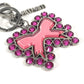 MIUMIU Ribbon Rhinestone Ribbon Bag Charm Keychain Metal Ladies Pink