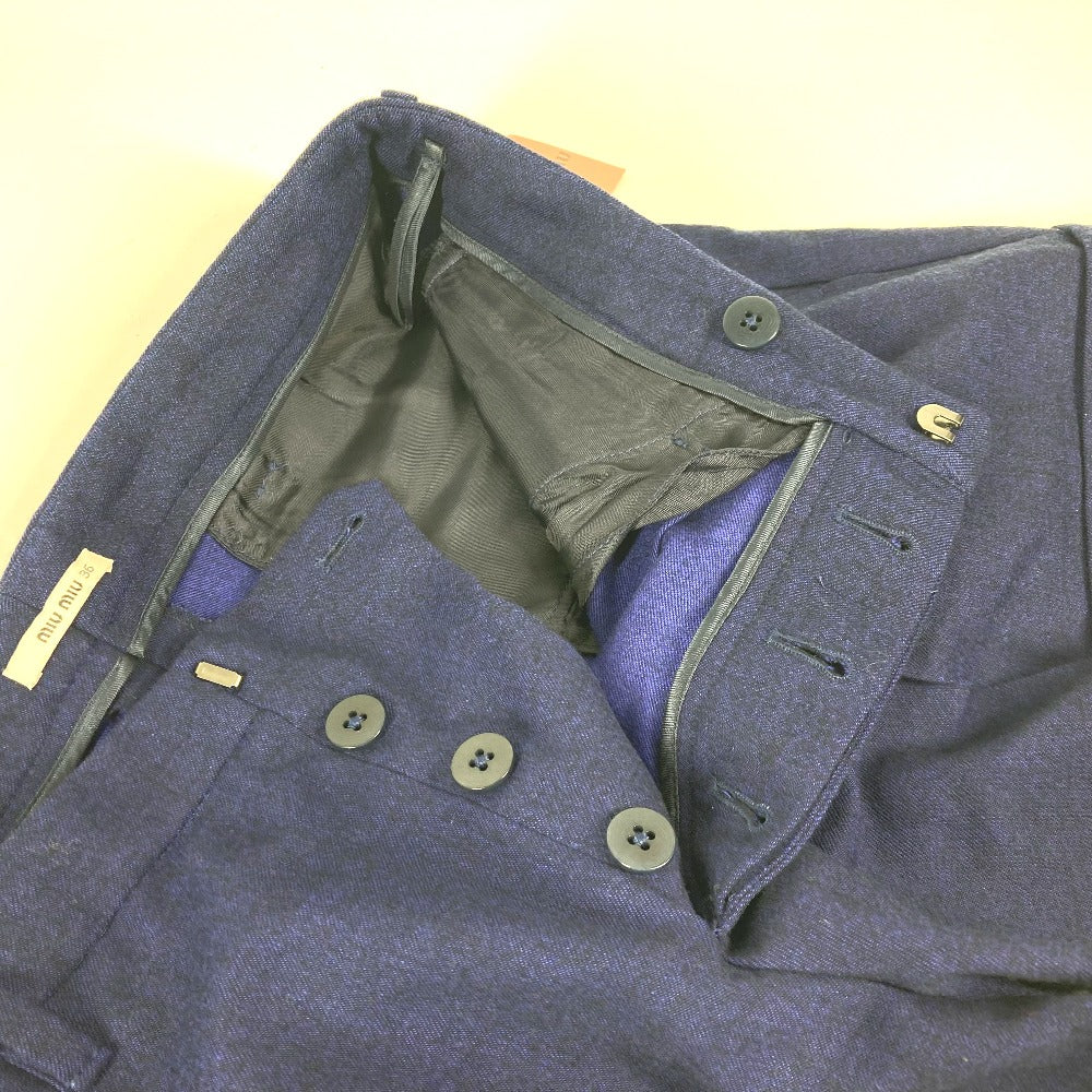 MIUMIU MP676 アパレル ボトムス ハーフパンツ ショートパンツ ウール レディース ブルー - brandshop-reference