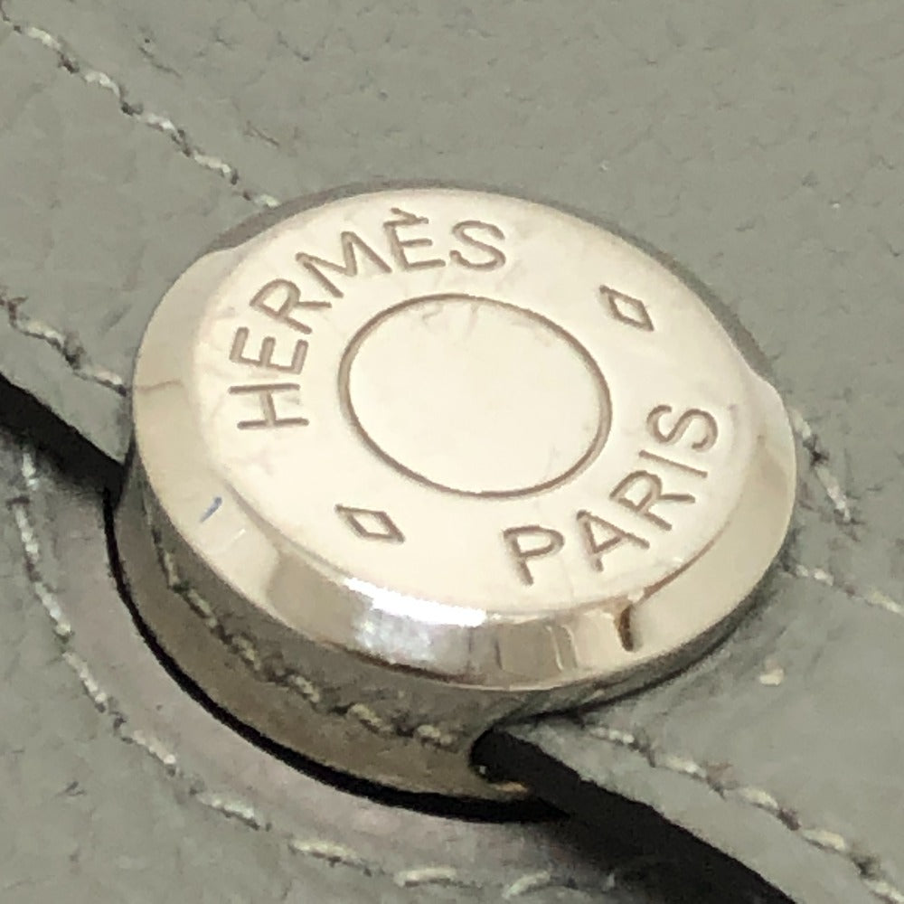 Cartera larga HERMES Dogon Cartera larga plegable Hardware plateado Cartera larga Togo Grimuet para mujer (estimado) Gris