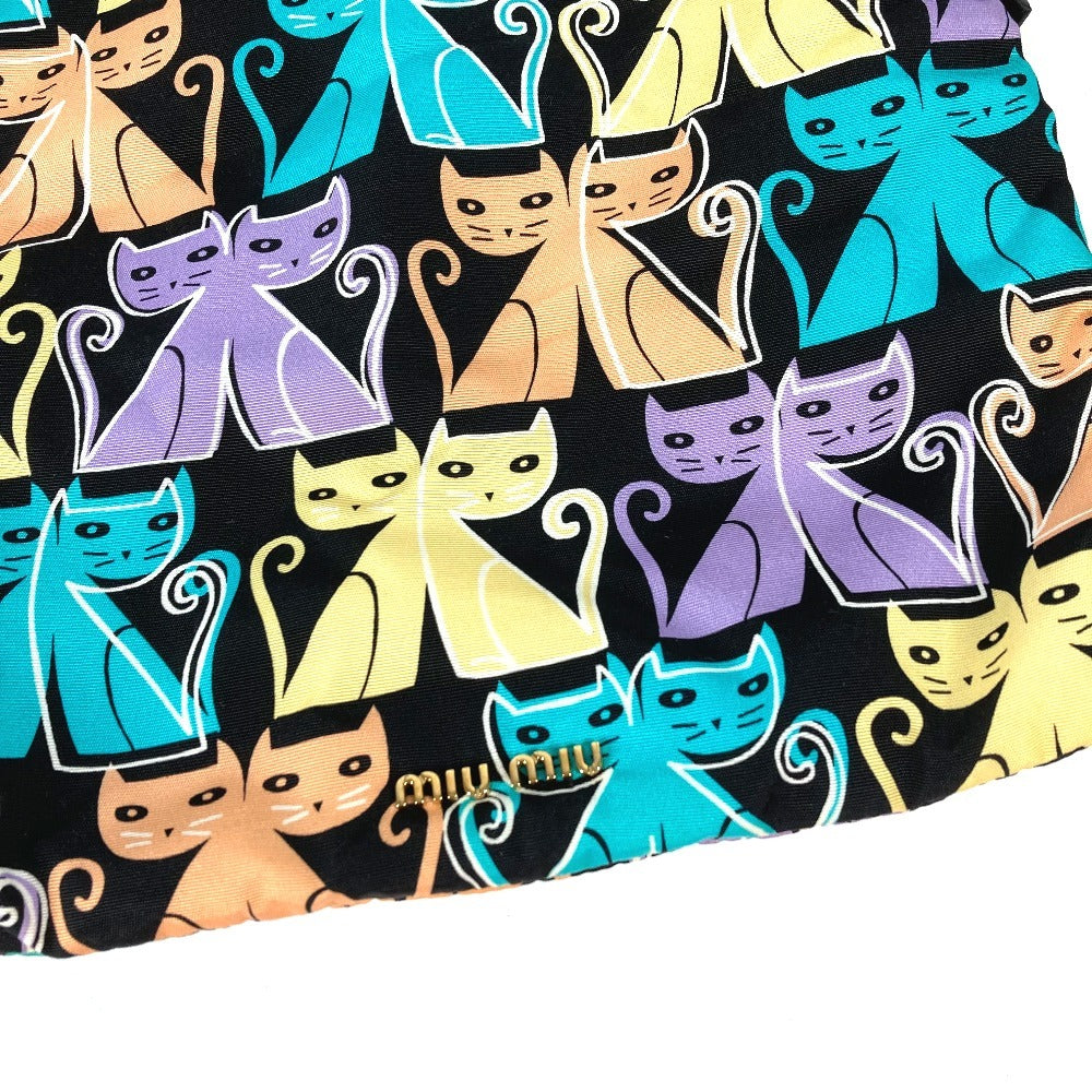 MIUMIU キャット 猫 巾着ポーチ メイクポーチ マルチポーチ ポーチ ナイロン レディース マルチカラー - brandshop-reference
