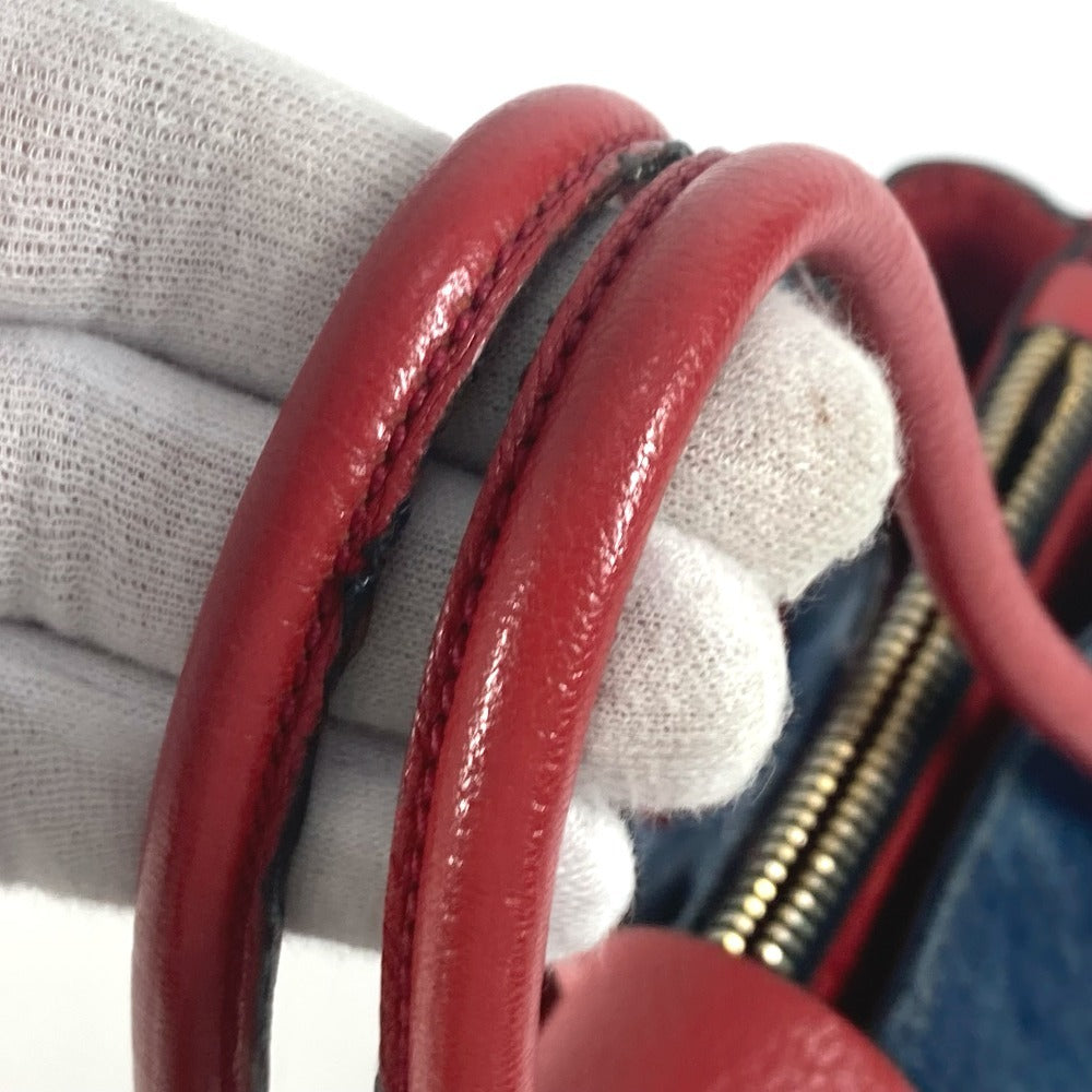 MIUMIU バイカラー ロゴ 2WAYバッグ トートバッグ ショルダーバッグ 斜め掛け カバン ハンドバッグ デニム レディース ブルー - brandshop-reference