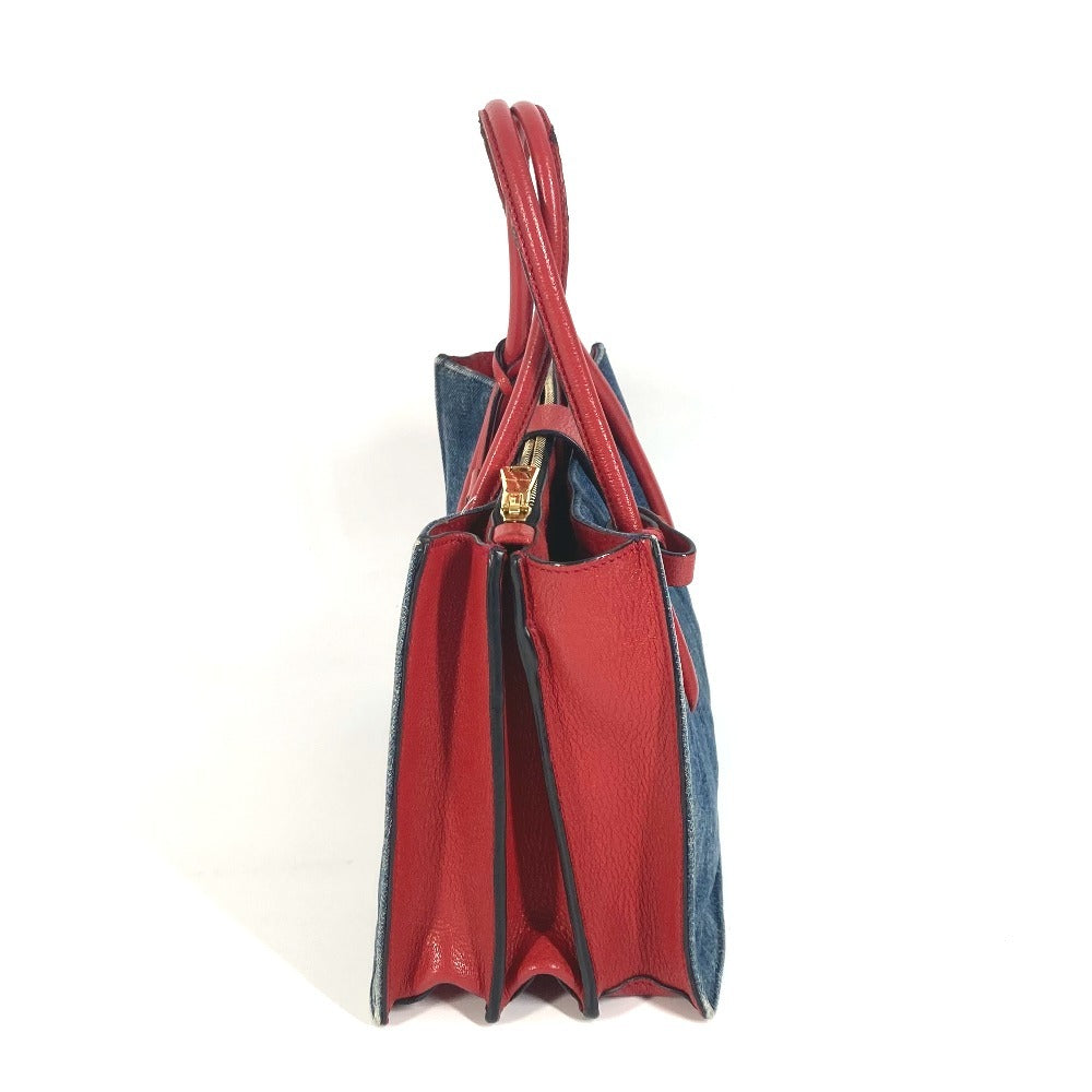 MIUMIU バイカラー ロゴ 2WAYバッグ トートバッグ ショルダーバッグ 斜め掛け カバン ハンドバッグ デニム レディース ブルー - brandshop-reference