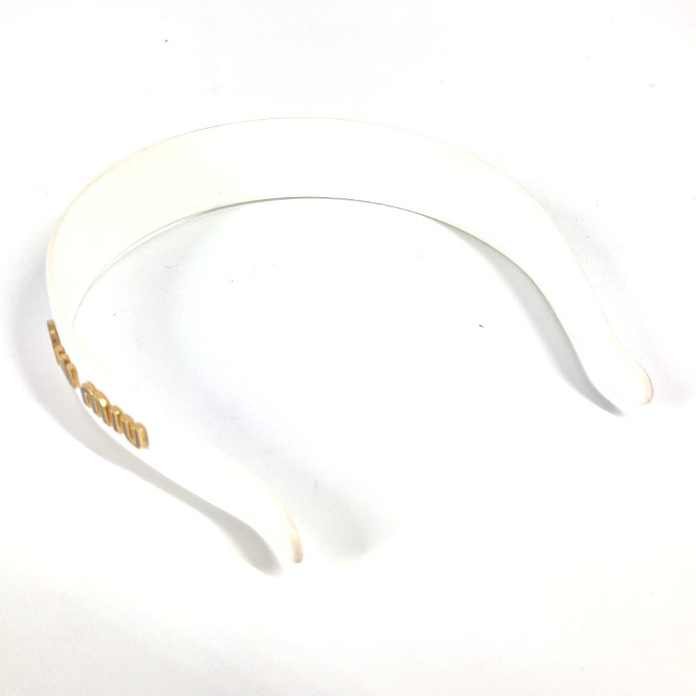 MIUMIU ロゴ ヘアバンド ヘッドバンド カチューシャ プラスチック レディース ホワイト - brandshop-reference