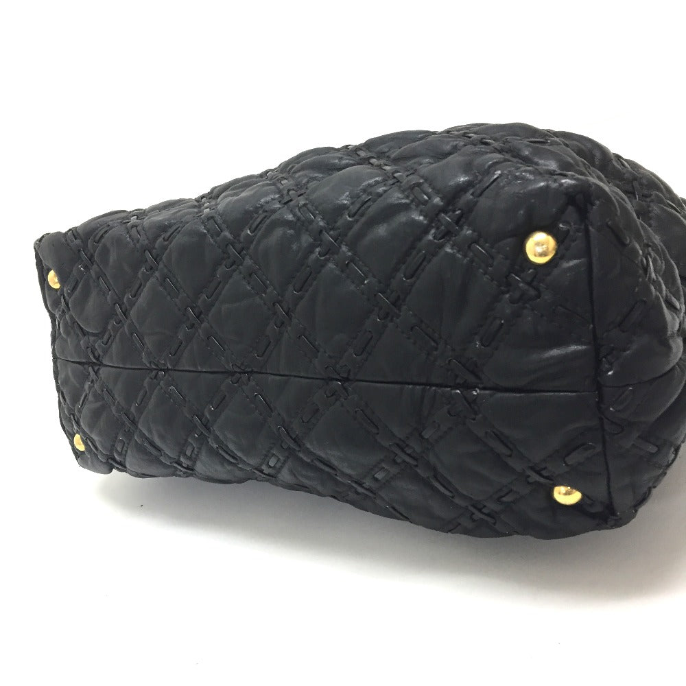 MIUMIU Quilted Bag, 2-Way Shoulder Bag/Handbag, PVC, Unisex, Black