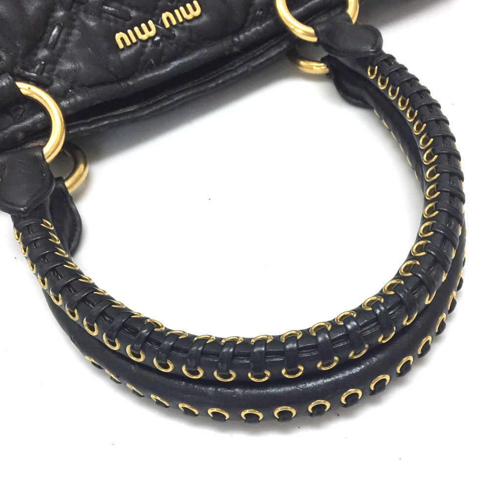 MIUMIU Quilted Bag, 2-Way Shoulder Bag/Handbag, PVC, Unisex, Black