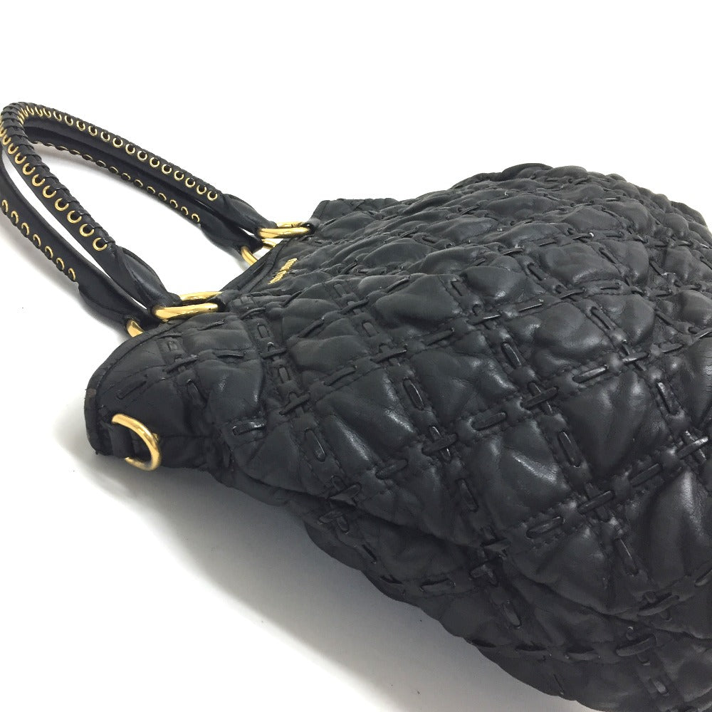 MIUMIU Quilted Bag, 2-Way Shoulder Bag/Handbag, PVC, Unisex, Black