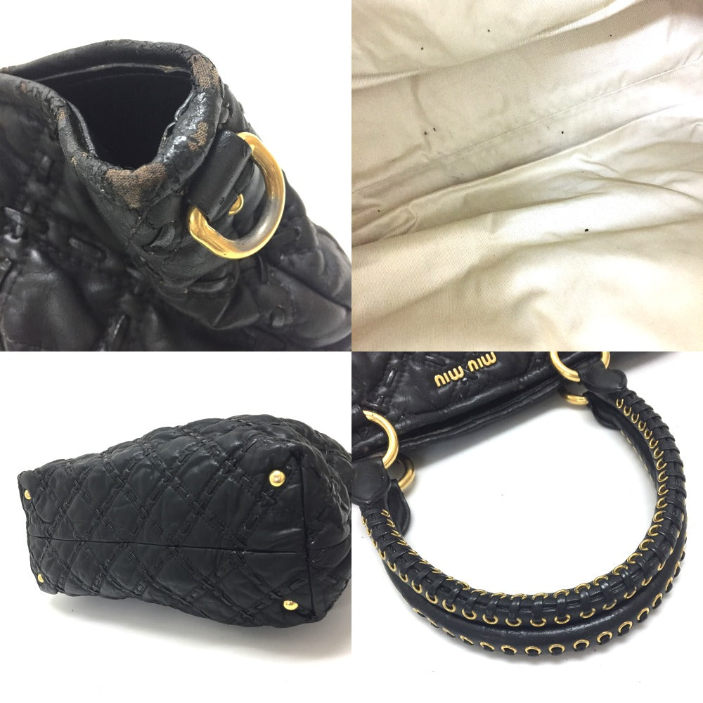 MIUMIU Quilted Bag, 2-Way Shoulder Bag/Handbag, PVC, Unisex, Black