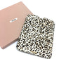 MIUMIU 5ARE43 Leopard Print Tablet Accessory iPad Case, Unisex, Porcelain Leather, BIANCO, Beige