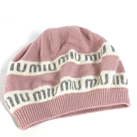 MIUMIU 5HC260 ロゴ ビーニー 帽子 ニット帽 ニットキャップ ニット帽 ウール レディース - brandshop-reference