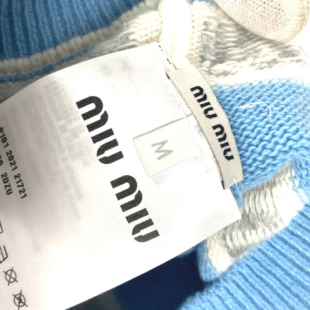 MIUMIU 5HC260 ビーニー 帽子 ニット帽 ニットキャップ ロゴ ニット帽 ウール レディース ブルー - brandshop-reference