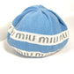MIUMIU 5HC260 ビーニー 帽子 ニット帽 ニットキャップ ロゴ ニット帽 ウール レディース ブルー - brandshop-reference