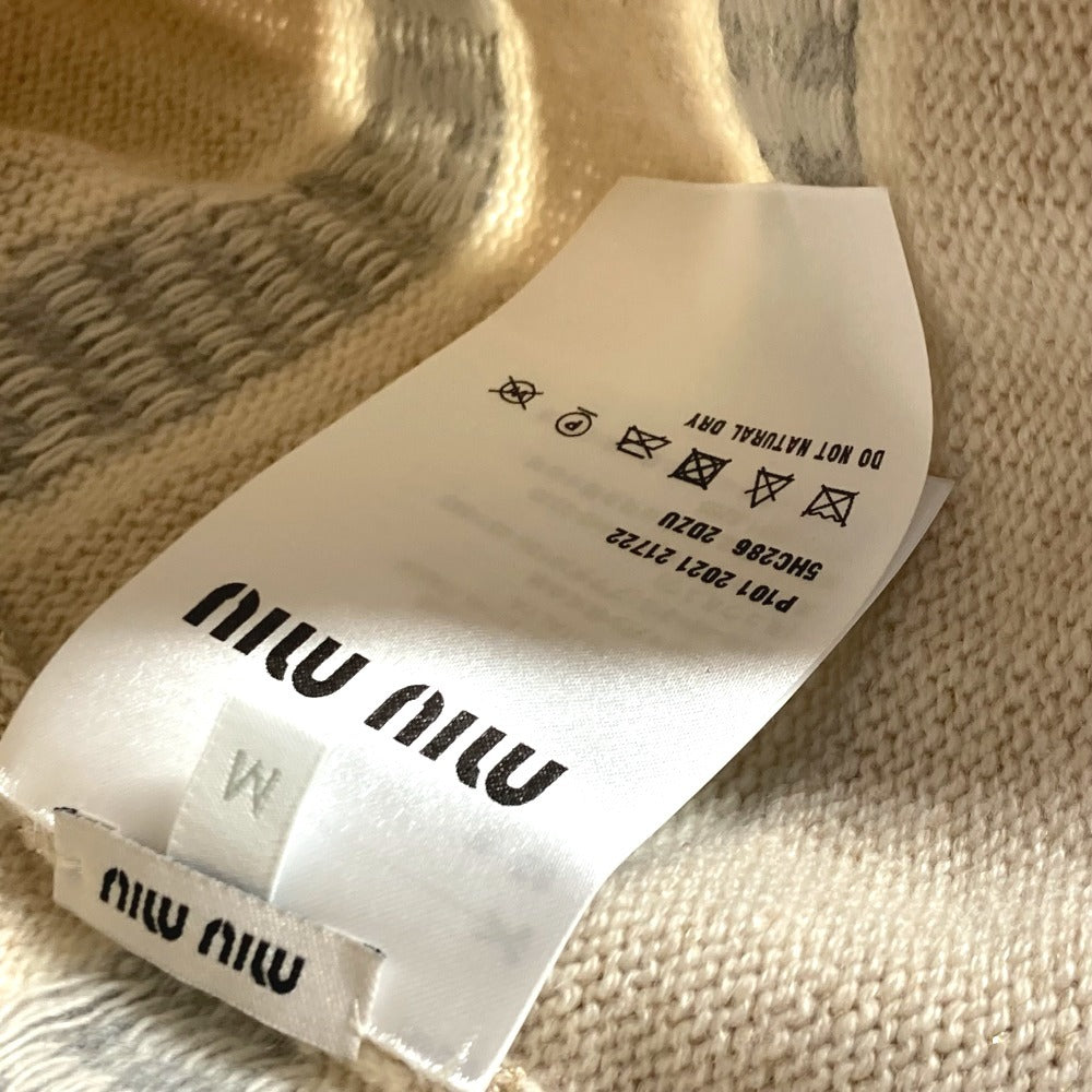 MIUMIU 5HC286 ロゴ ビーニー 帽子 ニット帽 ニットキャップ ニット帽 ウール/カシミヤ レディース ホワイト - brandshop-reference