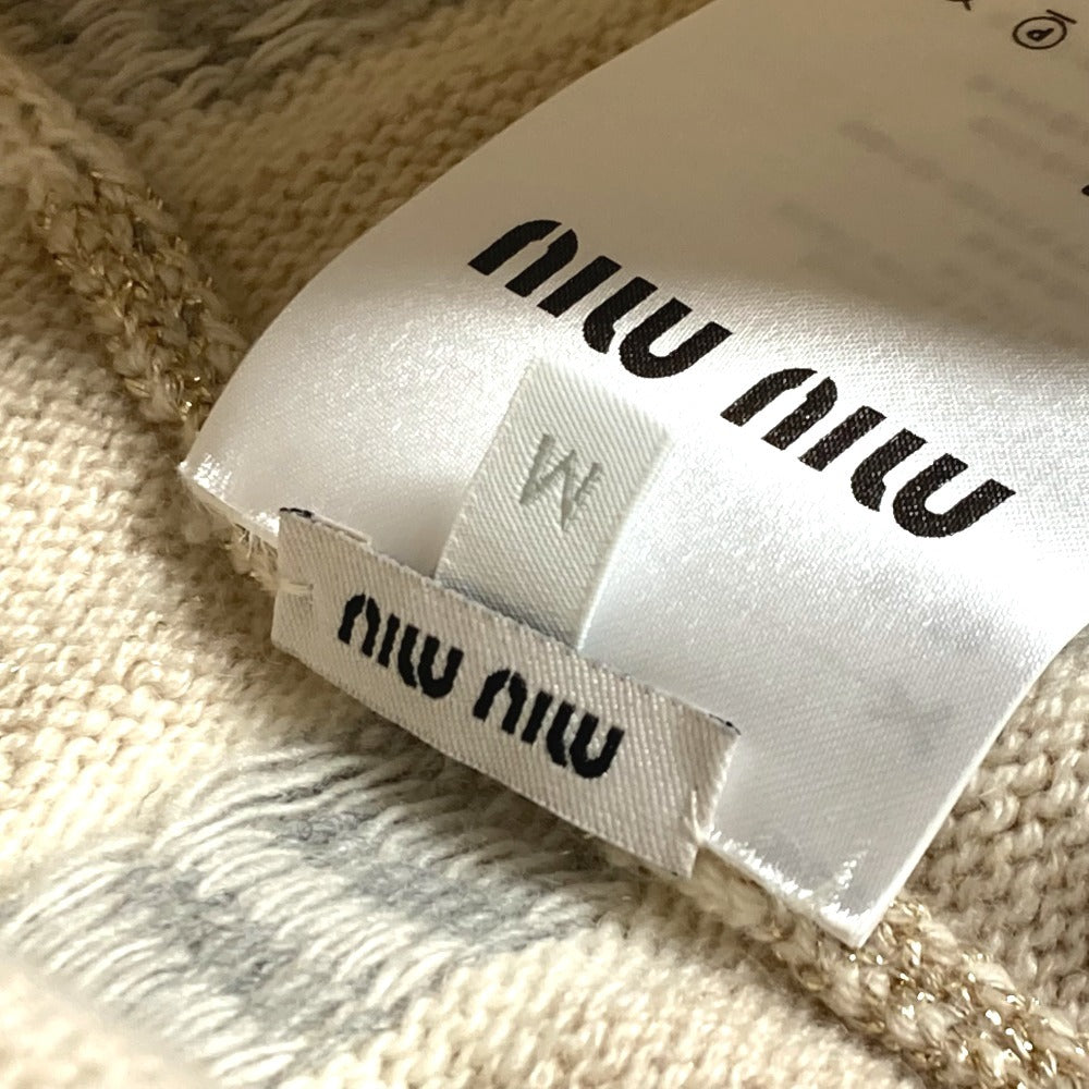 MIUMIU 5HC286 ロゴ ビーニー 帽子 ニット帽 ニットキャップ ニット帽 ウール/カシミヤ レディース ホワイト - brandshop-reference