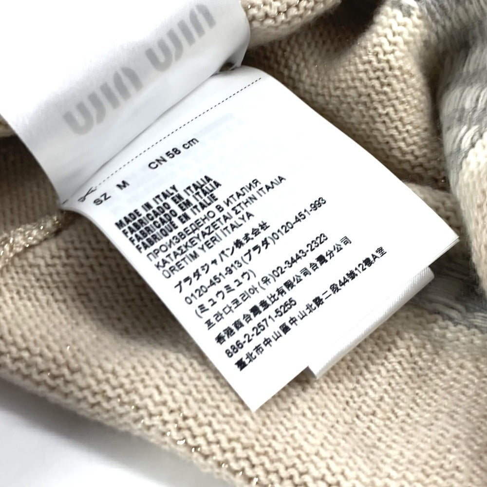 MIUMIU 5HC286 ロゴ ビーニー 帽子 ニット帽 ニットキャップ ニット帽 ウール/カシミヤ レディース ホワイト - brandshop-reference