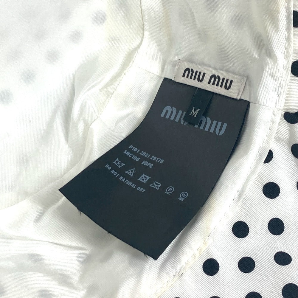 MIUMIU 5HC196 ドット 水玉 ロゴ ハット帽 帽子 バケットハット ボブハット ハット ポリアミド レディース ホワイト - brandshop-reference