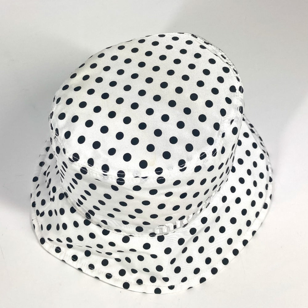 MIUMIU 5HC196 ドット 水玉 ロゴ ハット帽 帽子 バケットハット ボブハット ハット ポリアミド レディース ホワイト - brandshop-reference