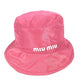 MIUMIU 5HC196 ロゴ ハット帽 帽子 バケットハット ボブハット ハット ポリエステル レディース ピンク - brandshop-reference