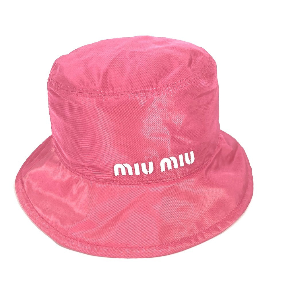 MIUMIU 5HC196 ロゴ ハット帽 帽子 バケットハット ボブハット ハット ポリエステル レディース ピンク - brandshop-reference