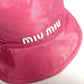 MIUMIU 5HC196 ロゴ ハット帽 帽子 バケットハット ボブハット ハット ポリエステル レディース ピンク - brandshop-reference