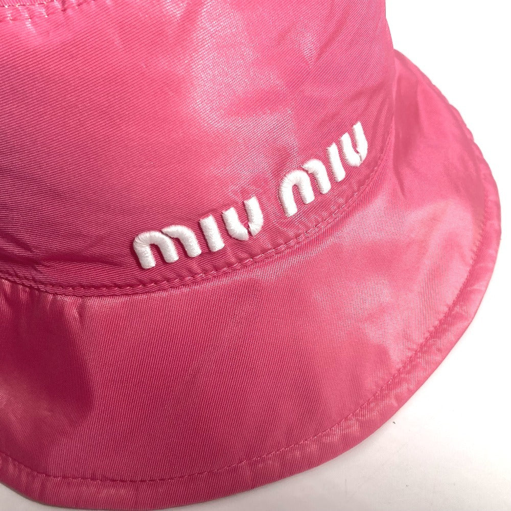 MIUMIU 5HC196 ロゴ ハット帽 帽子 バケットハット ボブハット ハット ポリエステル レディース ピンク - brandshop-reference