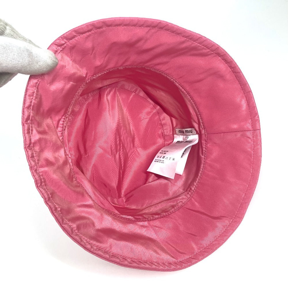 MIUMIU 5HC196 ロゴ ハット帽 帽子 バケットハット ボブハット ハット ポリエステル レディース ピンク - brandshop-reference
