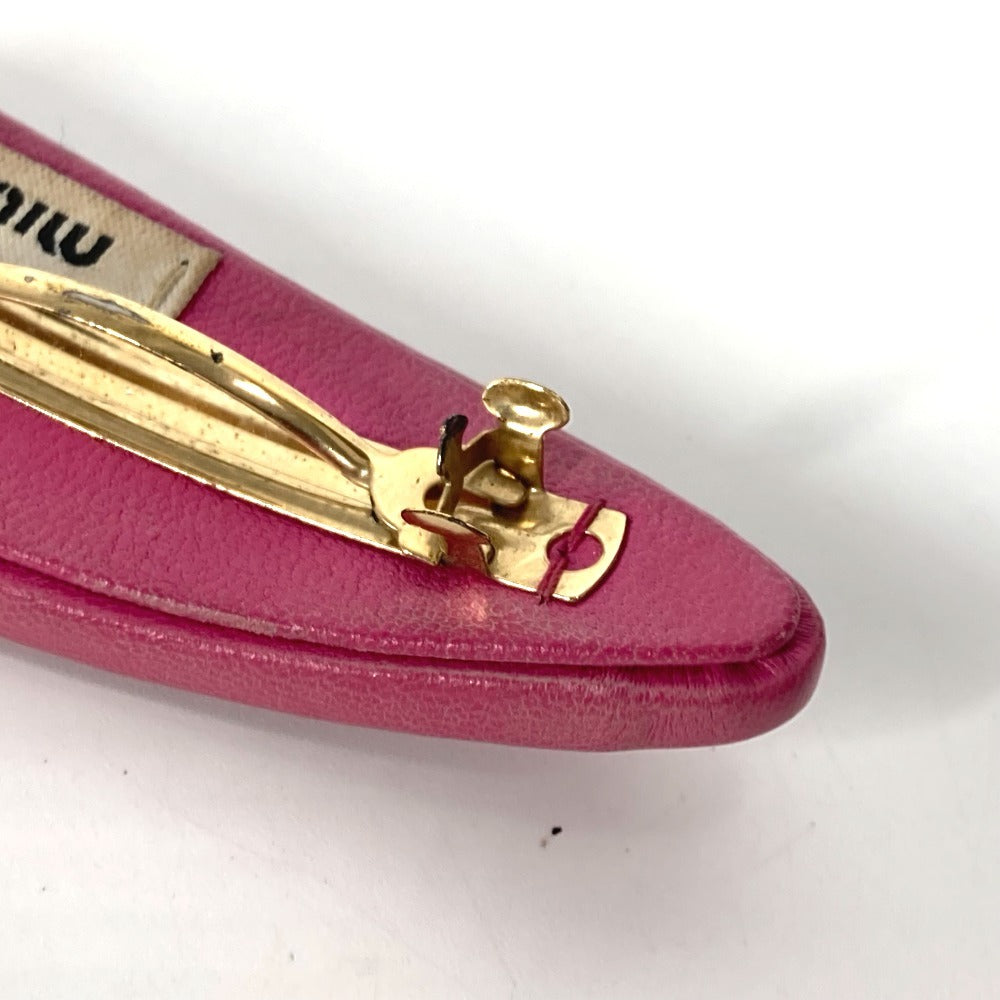 MIUMIU ロゴ ヘアアクセサリー ヘアピン レザー レディース ピンク - brandshop-reference