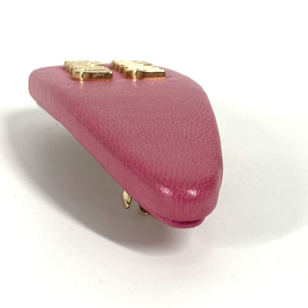 MIUMIU ロゴ ヘアアクセサリー ヘアピン レザー レディース ピンク - brandshop-reference