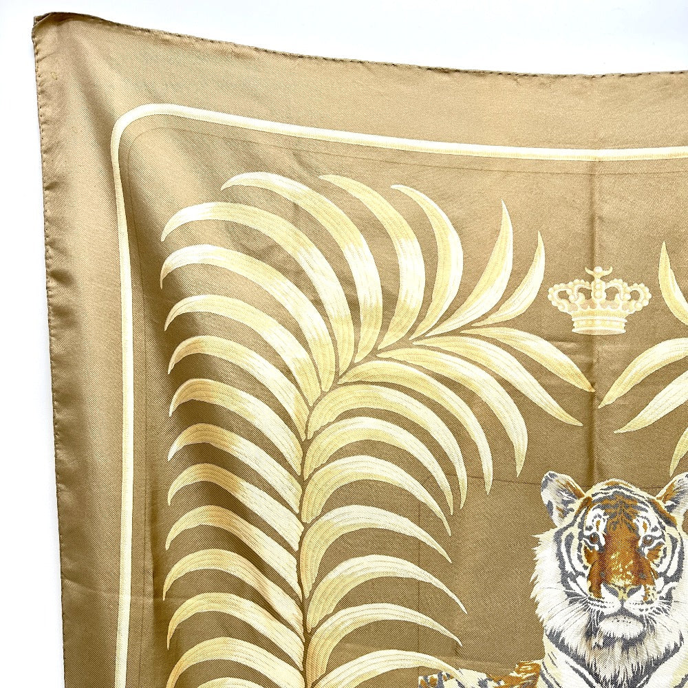 HERMES カレ90 TIGER ROYAL 王者の虎 スカーフ シルク レディース ベージュ - brandshop-reference
