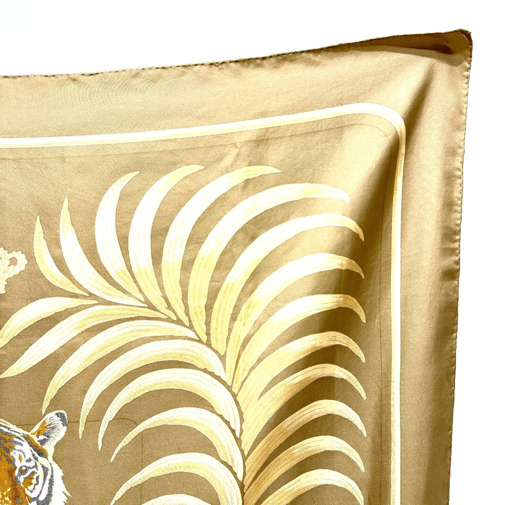 HERMES カレ90 TIGER ROYAL 王者の虎 スカーフ シルク レディース ベージュ - brandshop-reference