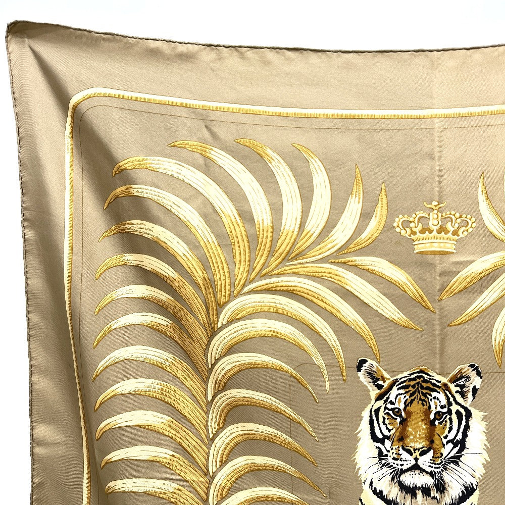 HERMES カレ90 TIGER ROYAL 王者の虎 スカーフ シルク レディース ベージュ - brandshop-reference