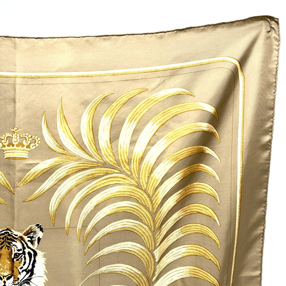 HERMES カレ90 TIGER ROYAL 王者の虎 スカーフ シルク レディース ベージュ - brandshop-reference