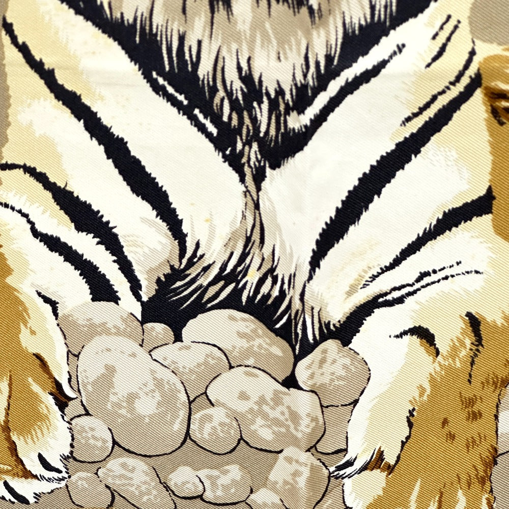 HERMES カレ90 TIGER ROYAL 王者の虎 スカーフ シルク レディース ベージュ - brandshop-reference