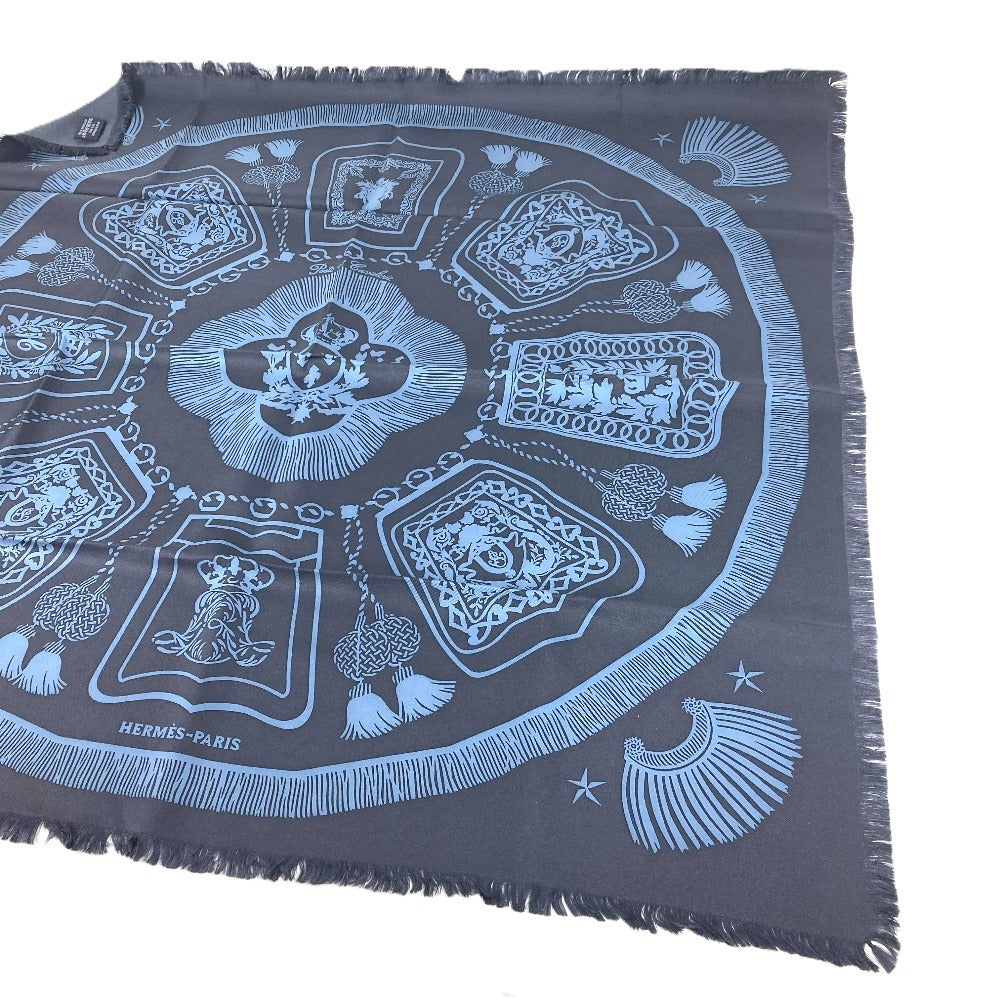 HERMES カレフリンジ80 Poste et Cavalerie サーベル飾袋 スカーフ シルク レディース ネイビー - brandshop-reference