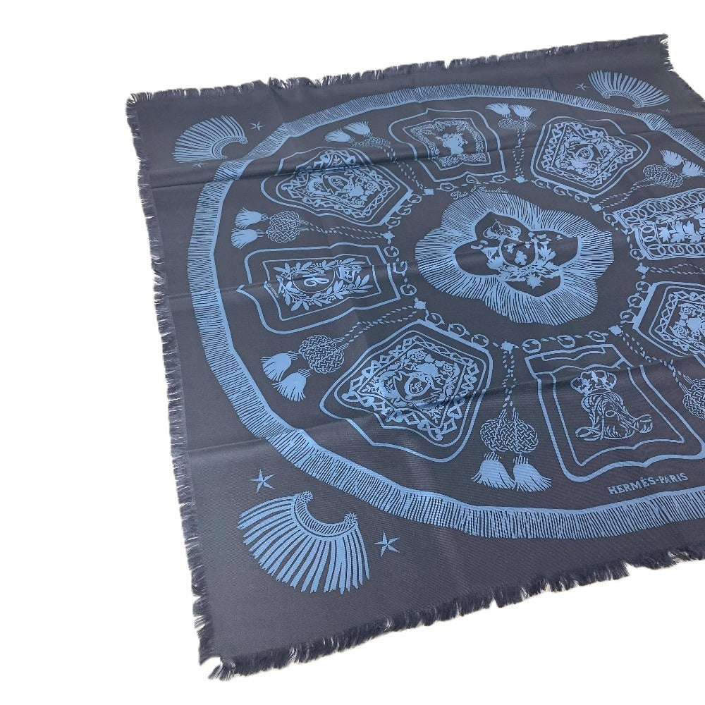 HERMES カレフリンジ80 Poste et Cavalerie サーベル飾袋 スカーフ シルク レディース ネイビー - brandshop-reference