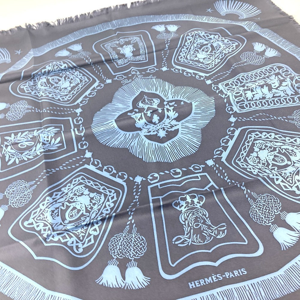 HERMES カレフリンジ80 Poste et Cavalerie サーベル飾袋 スカーフ シルク レディース ネイビー - brandshop-reference