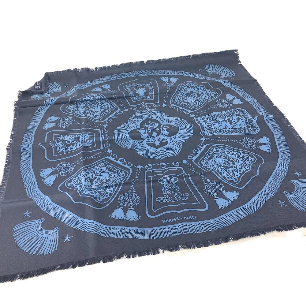 HERMES カレフリンジ80 Poste et Cavalerie サーベル飾袋 スカーフ シルク レディース ネイビー - brandshop-reference