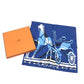 HERMES Carré 40 Caleche Elastic Fashion Accessory Silk Scarf Women's Blue