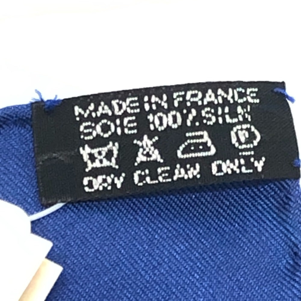 HERMES Carré 40 Caleche Elastic Fashion Accessory Silk Scarf Women's Blue