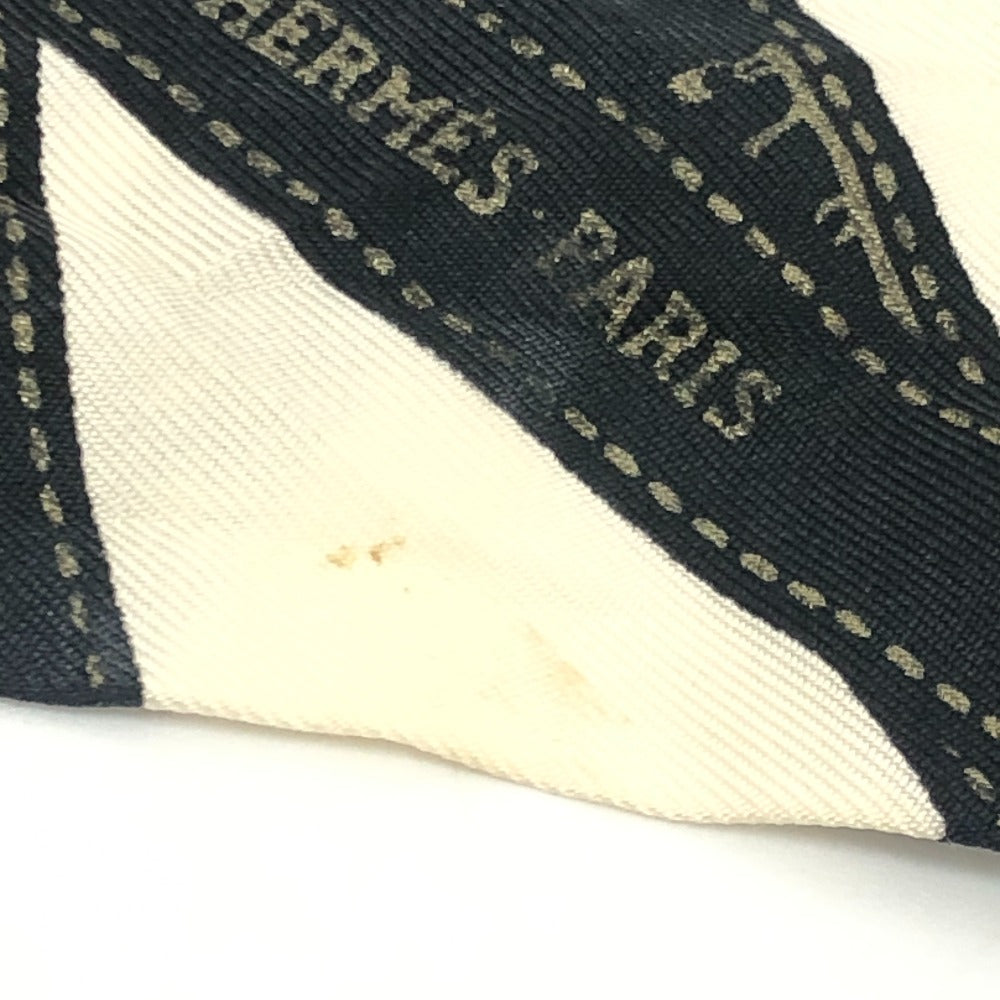 HERMES ツイリー BOLDUC AU CARRE ボルデュックリボン ファッション小物 リボン柄 バンドスカーフ スカーフ シルク レディース ホワイト