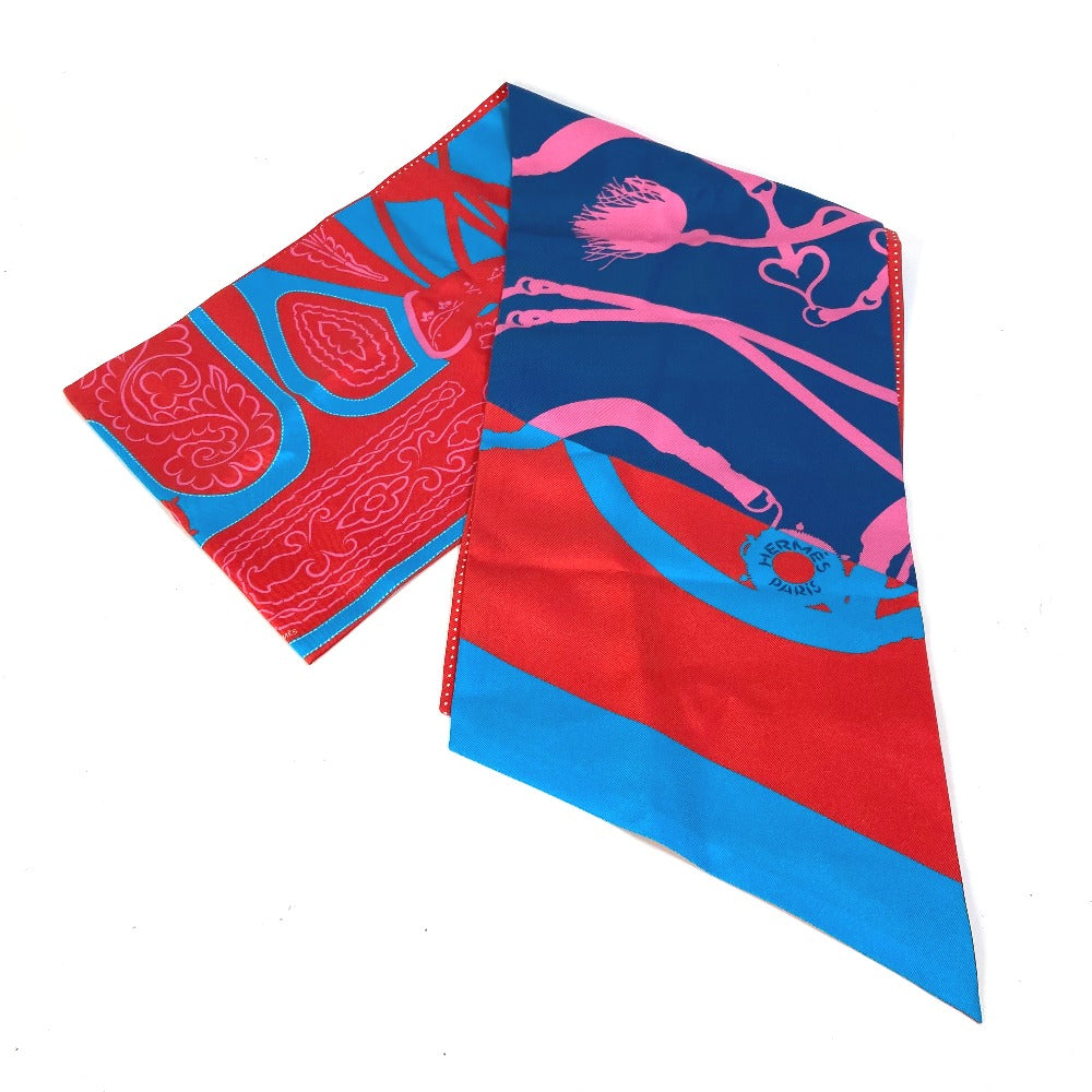 HERMES Polka Dot Maxi Twilly Bandeau Scarf, Silk, Women's, Pink
