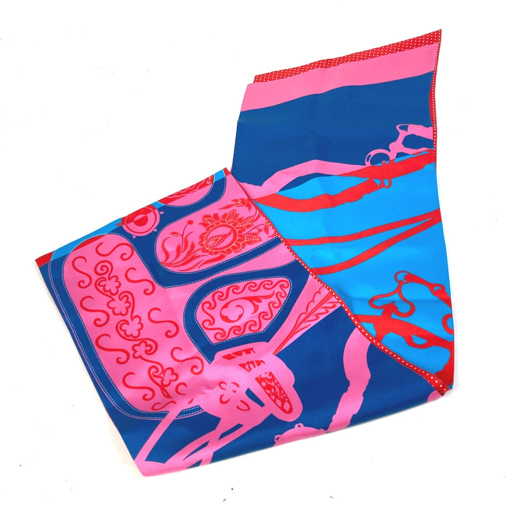 HERMES Polka Dot Maxi Twilly Bandeau Scarf, Silk, Women's, Pink