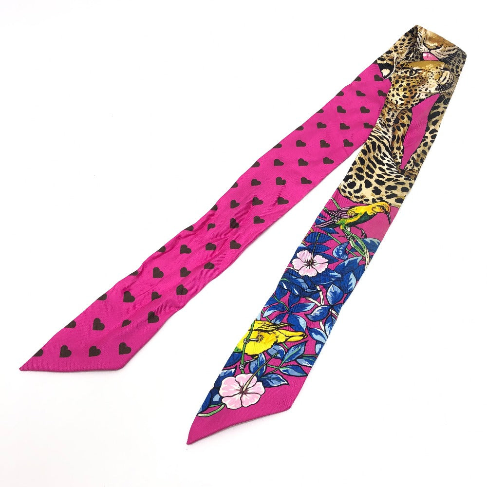 HERMES JUNGLE LOVE LOVE Twilly Fashion Accessories Scarf Silk Women's Multicolor
