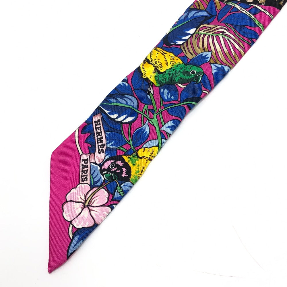 HERMES JUNGLE LOVE LOVE Twilly Fashion Accessories Scarf Silk Women's Multicolor